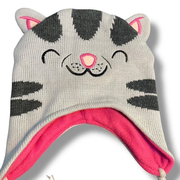 The Big Bang Theory Knit Laplander Beanie Hat Kitty Cat Fleece Lined Sheldon - Picture 3 of 12